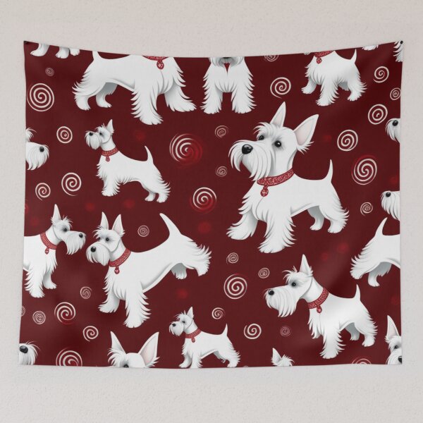 Item preview, White Scottish Terrier Dogs designed and sold by purplesensation.