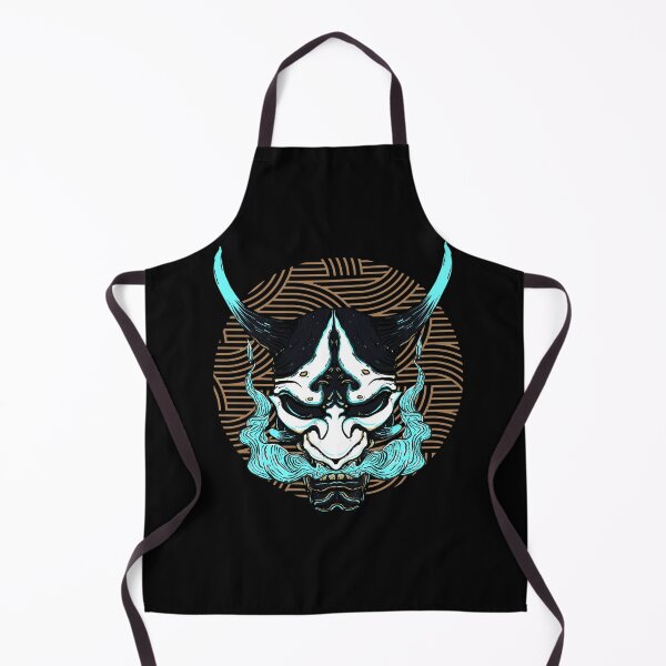 Item preview, Blue Japanese Oni Hannya Mask designed and sold by StarBunnyDesign.