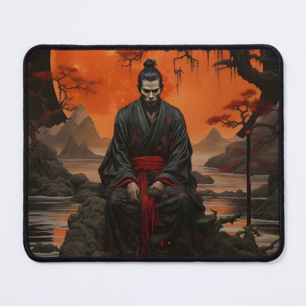 Item preview, Samurai Prince Meditating Before Battle Full Moon  designed and sold by scooterbaby.