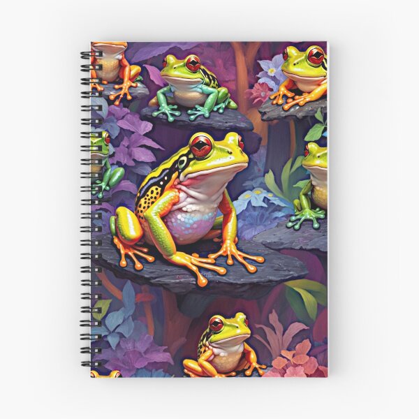 Item preview, The artwork illustration of a colorful frog leaping amidst vibrant flora and fauna serves as a captivating homage to nature's rich tapestry. designed and sold by Best-Art-32.