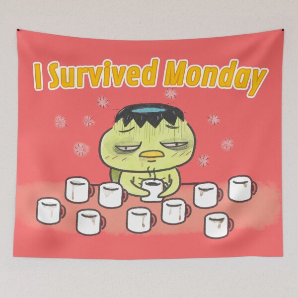 Item preview, Kappa Yokai drinking coffee and survived Monday. designed and sold by OzzyMac.