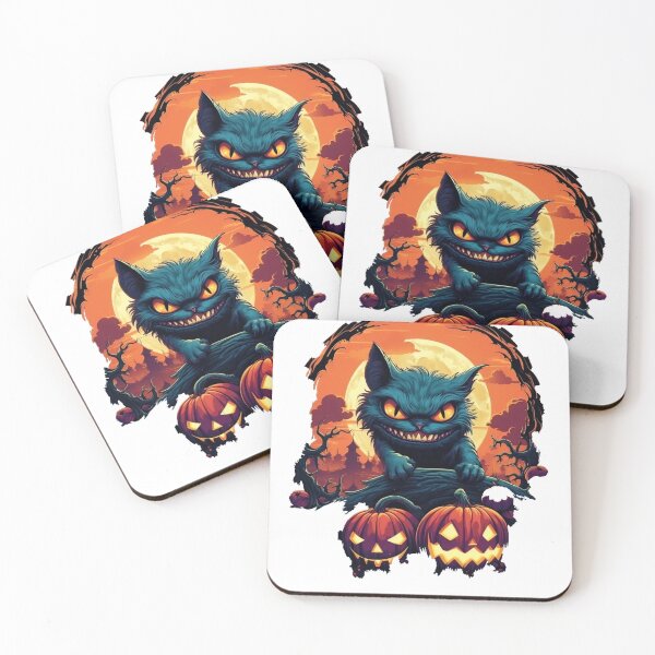 Item preview, Horror cat in dark halloween night designed and sold by Stickerlion.