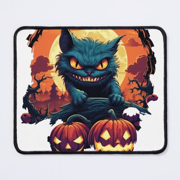Item preview, Horror cat in dark halloween night designed and sold by Stickerlion.