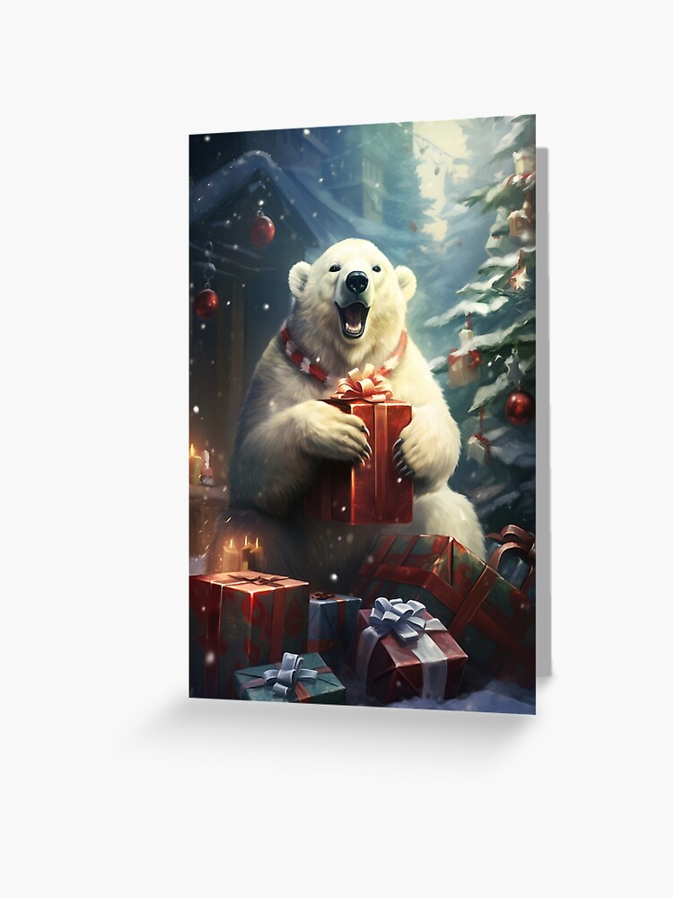 Second Ave Dad Carte De Vœux De Noël Motif Ours Polaire