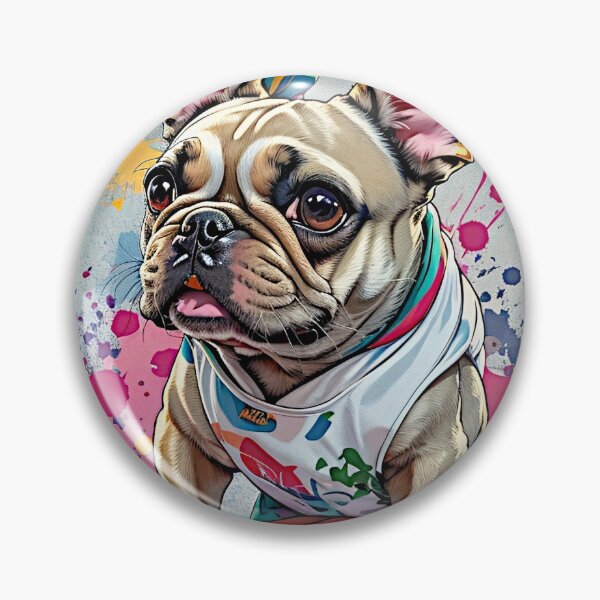 Item preview, vibrant artwork depicting a hooded French Bulldog. designed and sold by Best-Art-32.