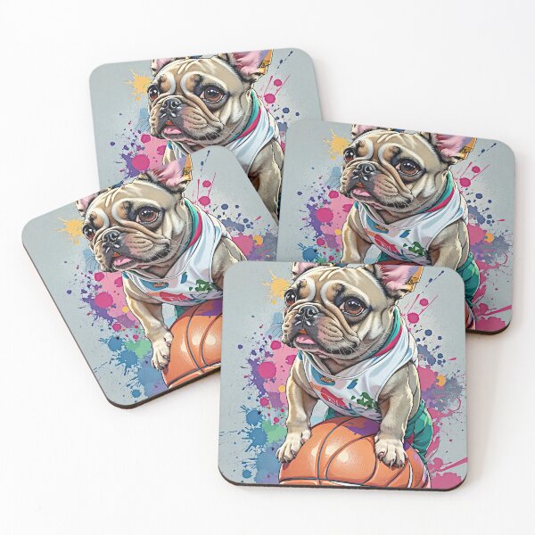 Item preview, vibrant artwork depicting a hooded French Bulldog. designed and sold by Best-Art-32.