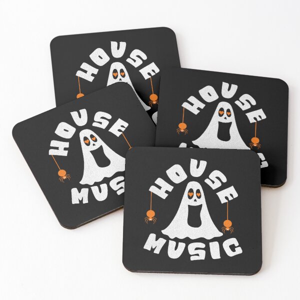 Item preview, HOUSE MUSIC  - Halloween Vibes (White/Orange)  designed and sold by Discothreadz.