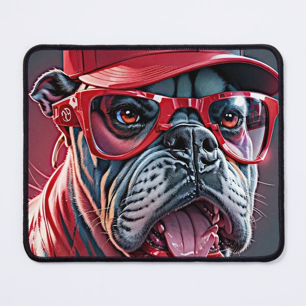 Item preview, The artwork illustration portrayed a lively scene with a vividly winking Pitt Bulldog wearing stylish glasses. designed and sold by Best-Art-32.