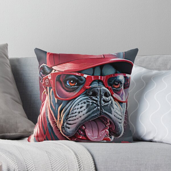 Item preview, The artwork illustration portrayed a lively scene with a vividly winking Pitt Bulldog wearing stylish glasses. designed and sold by Best-Art-32.