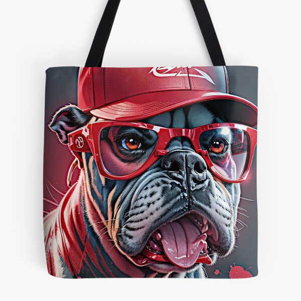 Item preview, The artwork illustration portrayed a lively scene with a vividly winking Pitt Bulldog wearing stylish glasses. designed and sold by Best-Art-32.