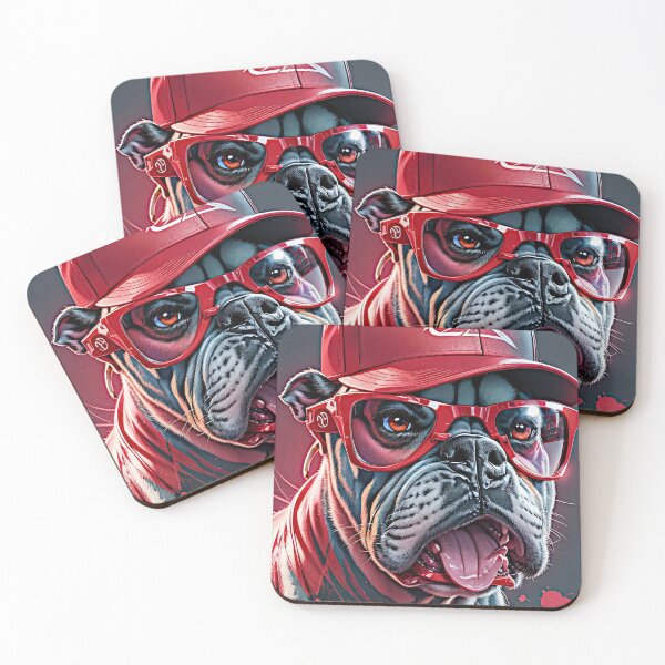 Item preview, The artwork illustration portrayed a lively scene with a vividly winking Pitt Bulldog wearing stylish glasses. designed and sold by Best-Art-32.