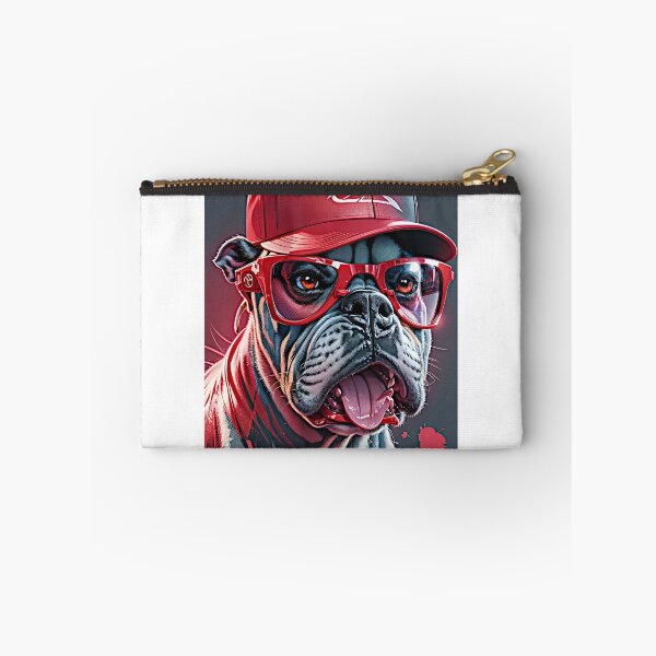 Item preview, The artwork illustration portrayed a lively scene with a vividly winking Pitt Bulldog wearing stylish glasses. designed and sold by Best-Art-32.