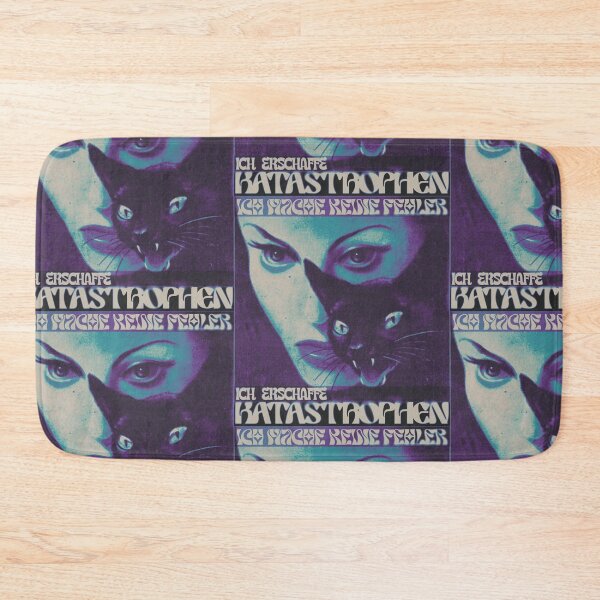 Item preview, I dont make mistakes I create disasters, vintage black cat and woman poster, german text designed and sold by Kai Multiverse.