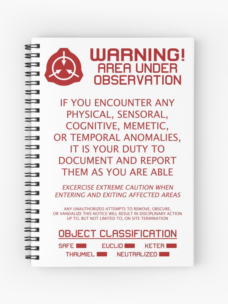 SCP Foundation Red Warning Sign - White Background Poster for