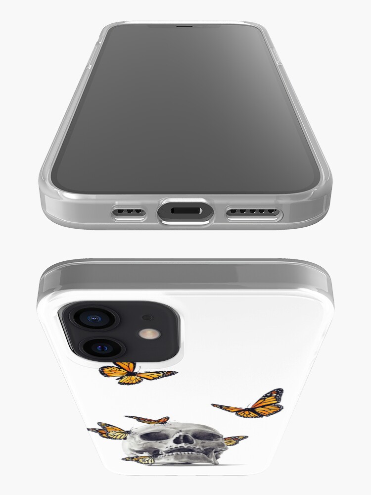 Alternate view of Skull with Monarch Butterflies iPhone Case & Cover