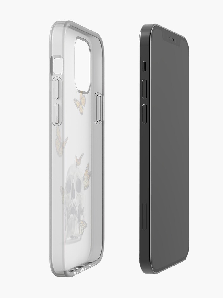 Alternate view of Skull with Monarch Butterflies iPhone Case & Cover