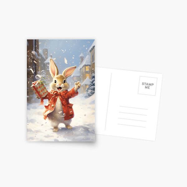 Item preview, Joyous Rabbit with a Christmas Present designed and sold by OddCorro.