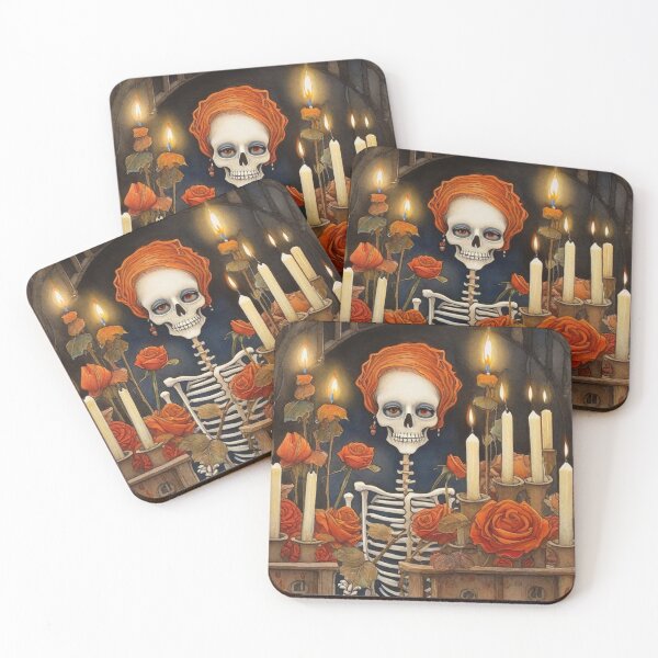 Item preview, Mrs. Skeleton among roses and burning candles. designed and sold by SaraSumi.