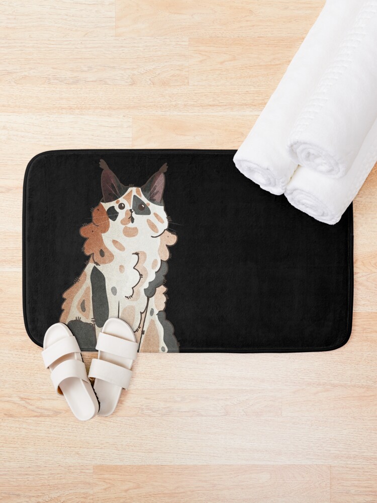 Thumbnail 2 of 6, Bath Mat, Calico Maine Coon Cat  designed and sold by FelineEmporium.