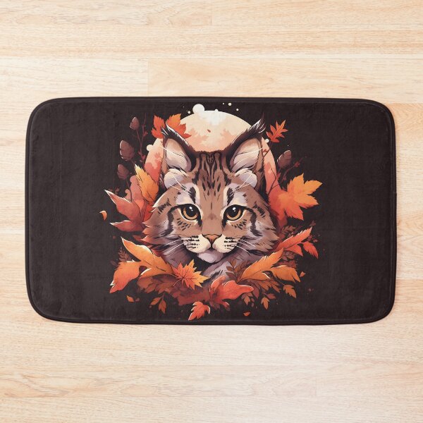 Item preview, Proud Bobcat in Fall Leaves designed and sold by InkedBeasts.