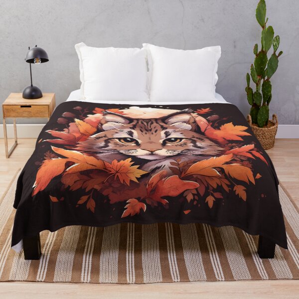 Item preview, Proud Bobcat in Fall Leaves designed and sold by InkedBeasts.