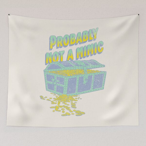 Item preview, Suspicious Treasure: Probably Not a Mimic. RPG lover gift designed and sold by Zanda-Nerd-Shop.
