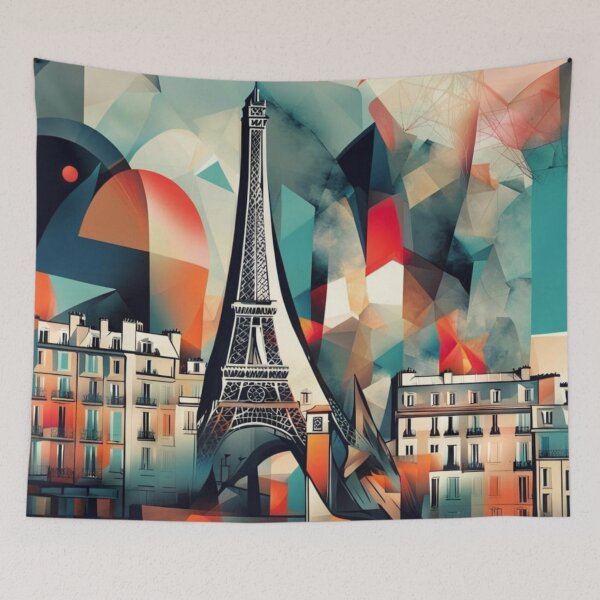 Item preview, Paris abstract art with Eiffel Tower designed and sold by JackFreestone.