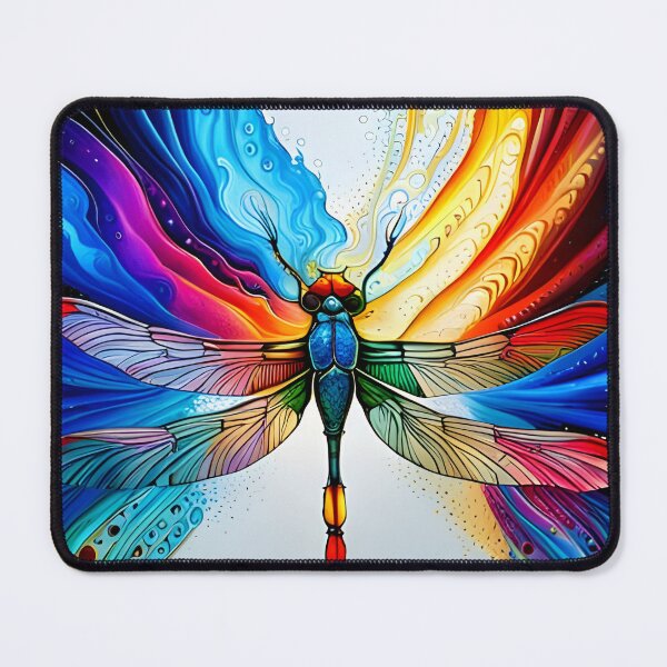 Item preview, Dragonfly Stained Glass Cartoon designed and sold by druidwolfart.