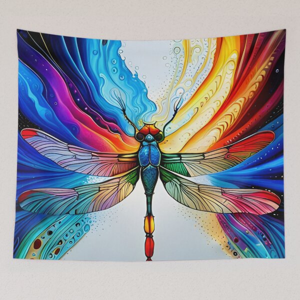 Item preview, Dragonfly Stained Glass Cartoon designed and sold by druidwolfart.