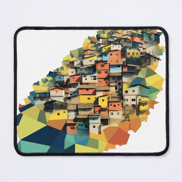 Aperçu de l'œuvre favela brésil aménagement paysager coloré voyageurs créée et vendue par Stickerlion.