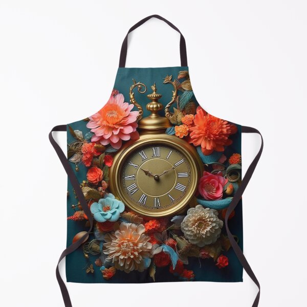 Aperçu de l'œuvre Horloge et fleurs, jolie composition créée et vendue par silent-violin.
