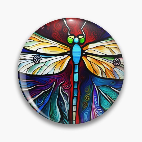 Item preview, Dragonfly Stained Glass Cartoon designed and sold by druidwolfart.