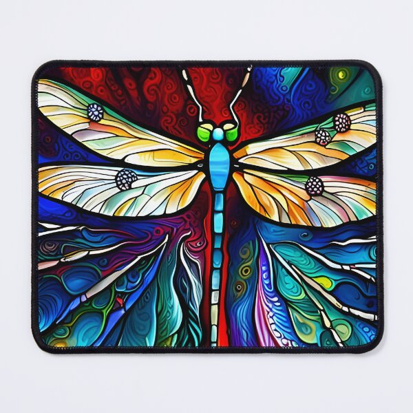 Item preview, Dragonfly Stained Glass Cartoon designed and sold by druidwolfart.