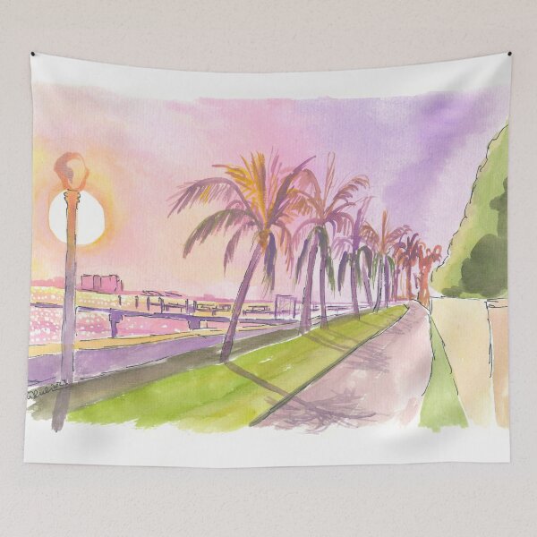 Item preview, Sunset on Palm Beach Florida Lake and Bikeway designed and sold by artshop77.