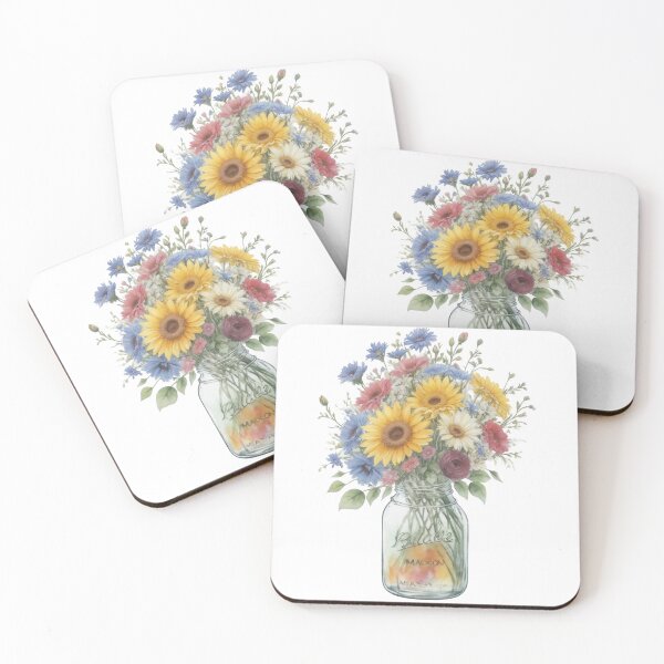Item preview, Floral Mason Jar designed and sold by Yeamie-Boutique.