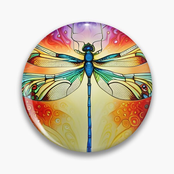 Item preview, Dragonfly Stained Glass Cartoon designed and sold by druidwolfart.