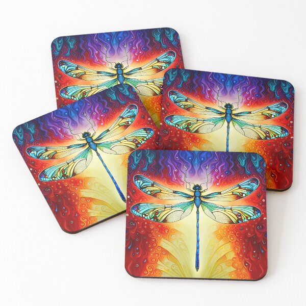Item preview, Dragonfly Stained Glass Cartoon designed and sold by druidwolfart.