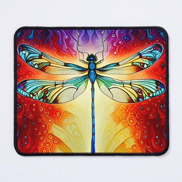 Item preview, Dragonfly Stained Glass Cartoon designed and sold by druidwolfart.
