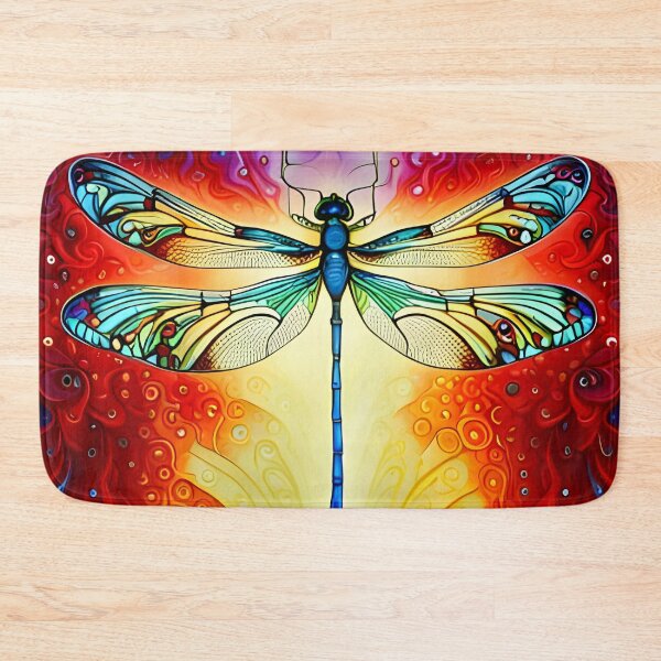 Item preview, Dragonfly Stained Glass Cartoon designed and sold by druidwolfart.