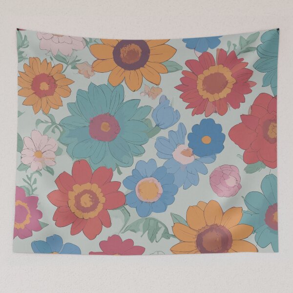 Item preview, Seamless colourful flowers pattern  designed and sold by PBDigitalHub.