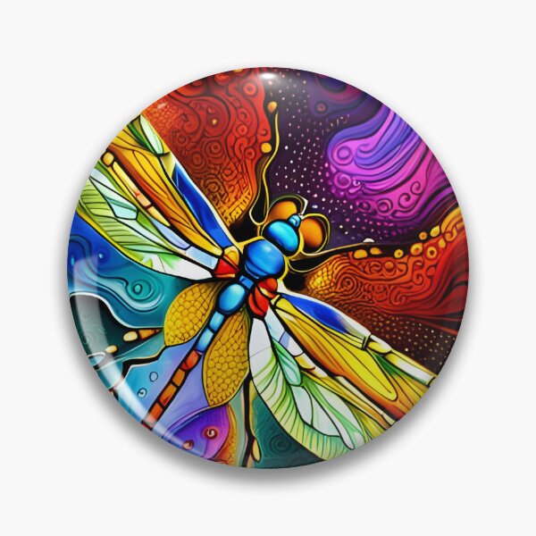 Item preview, Dragonfly Stained Glass Cartoon designed and sold by druidwolfart.