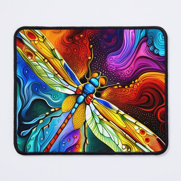 Item preview, Dragonfly Stained Glass Cartoon designed and sold by druidwolfart.