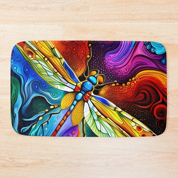 Item preview, Dragonfly Stained Glass Cartoon designed and sold by druidwolfart.