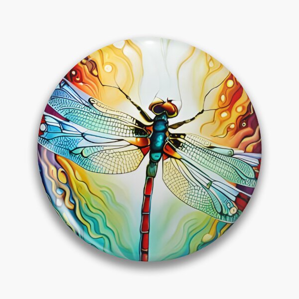 Item preview, Dragonfly Stained Glass Cartoon designed and sold by druidwolfart.