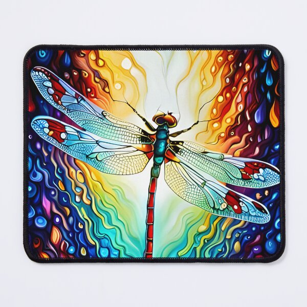 Item preview, Dragonfly Stained Glass Cartoon designed and sold by druidwolfart.