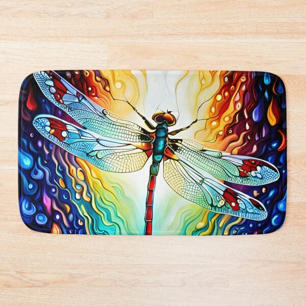 Item preview, Dragonfly Stained Glass Cartoon designed and sold by druidwolfart.