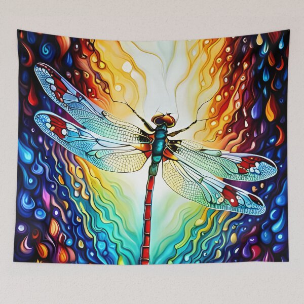 Item preview, Dragonfly Stained Glass Cartoon designed and sold by druidwolfart.