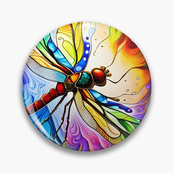 Item preview, Dragonfly Stained Glass Cartoon designed and sold by druidwolfart.