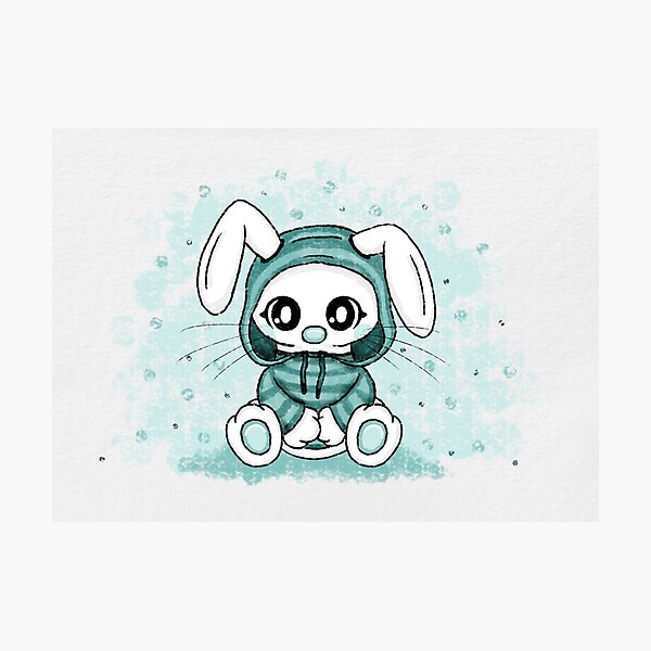 Item preview, cute bunny with hoodie designed and sold by Pezi-Creation.