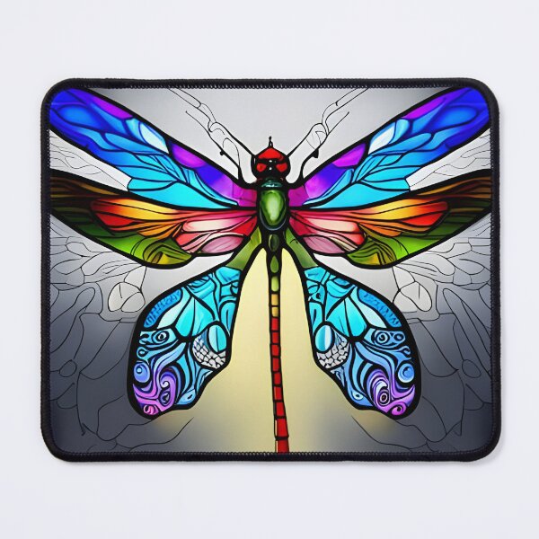 Item preview, Dragonfly Stained Glass Cartoon designed and sold by druidwolfart.